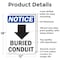 Signmission Buried Conduit (Down Arrow), 12 in W x Rectangle, Aluminum OS-2PACK-NS-A-1218-V-10402 - alternate 8